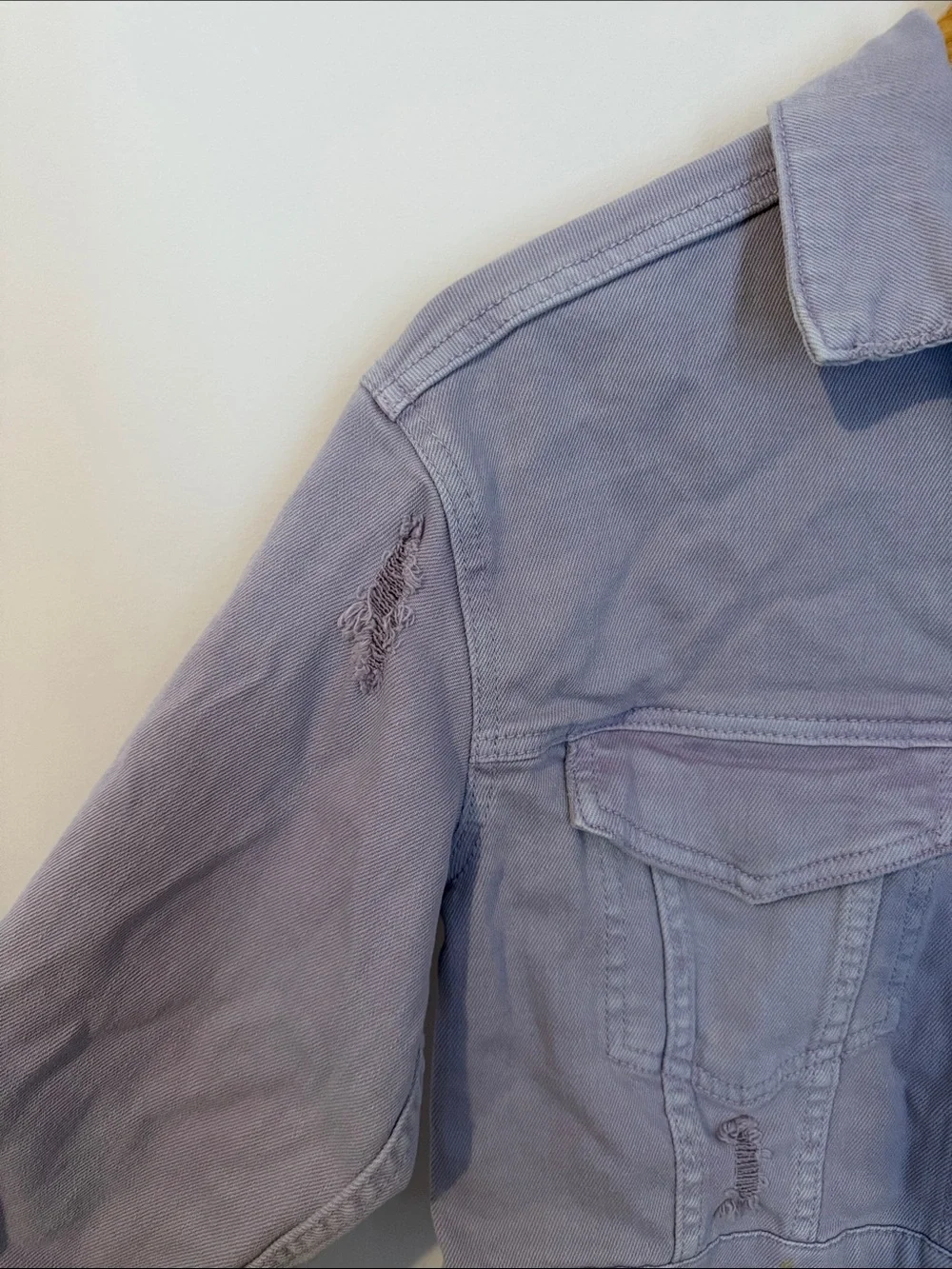 wild fable Lavender Cropped Denim Jacket - Picture 3 of 6